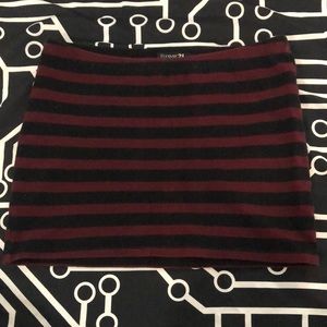 Maroon and black striped skirt goth 90’s cybergoth industrial